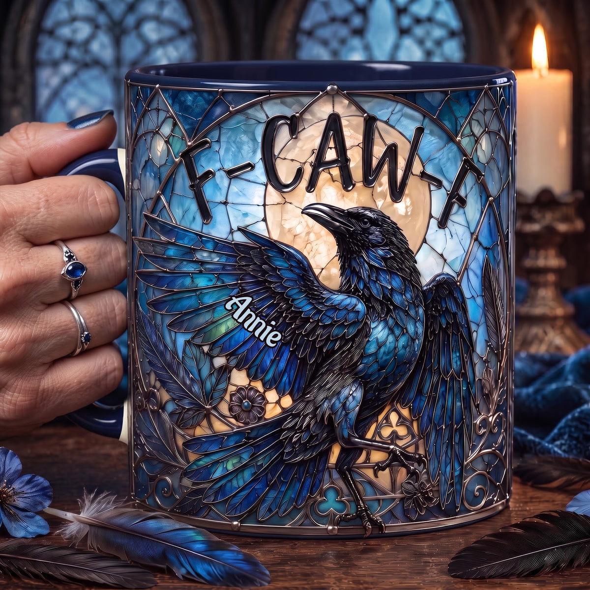 Attitude Raven Accent Mug, Personalized Gifts For Gothic Occult Lovers 03qhlu010826-Homacus