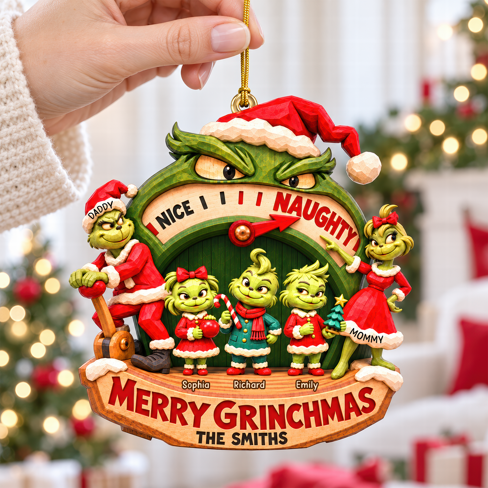 Naughty Family Christmas Ornament - Personalized Gifts For Family 05HAQN081026-Homacus