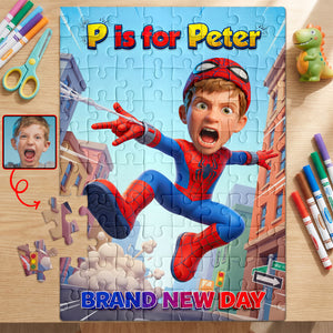 Little Wall Climber Jigsaw Puzzle - Custom Photo Gifts For Kids 02HUQN040826