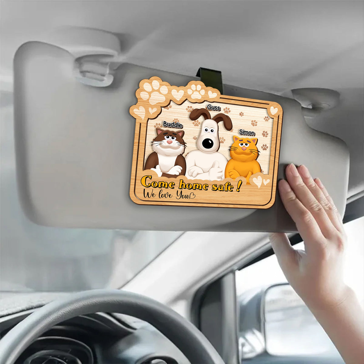 Personalized Car Visor Clip For Parents, Come Home Safe 01KALU200225PA-Homacus