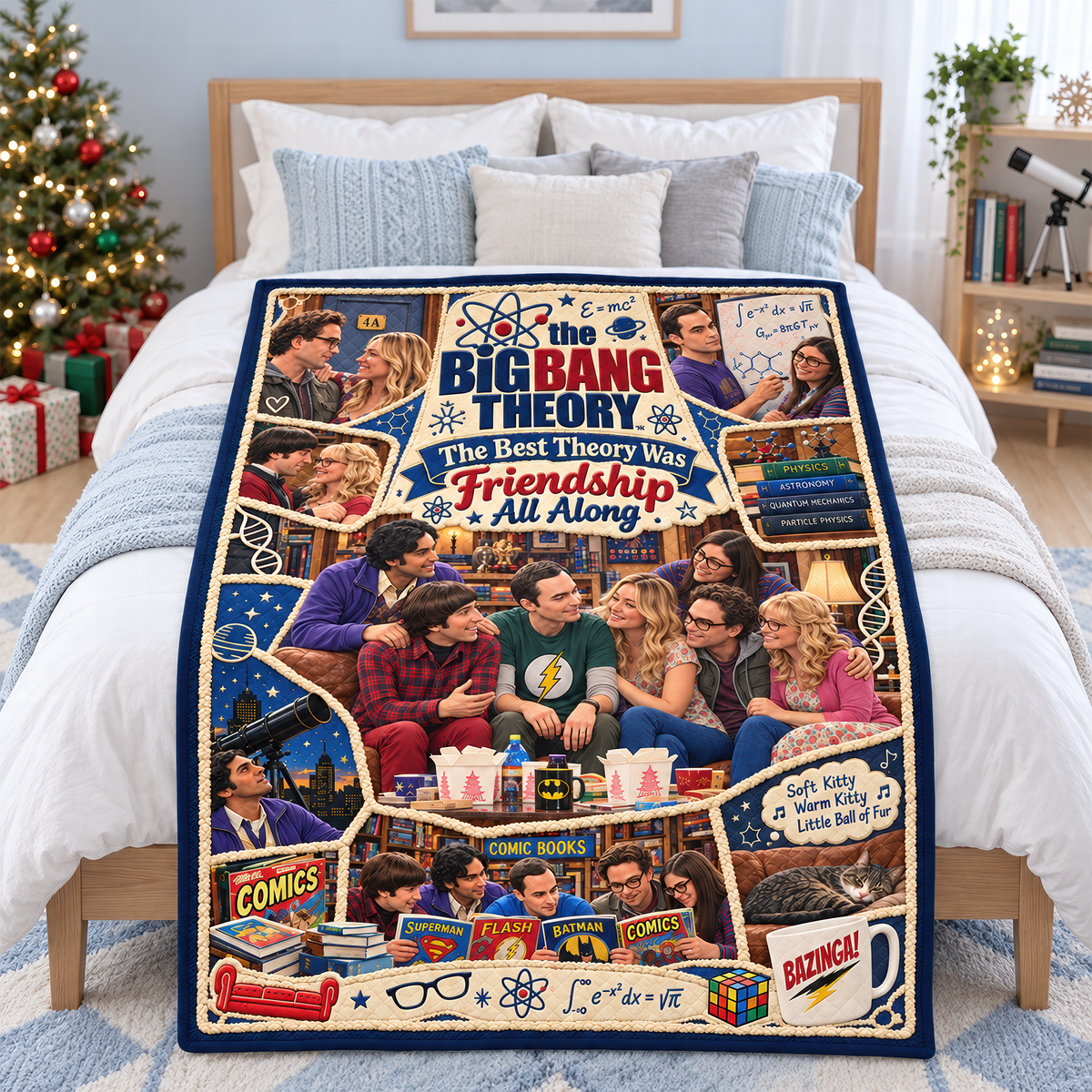Science & Sitcom Friends Christmas Blanket - Personalized Gifts For TV Show Lovers 06TTQN081026-Homacus
