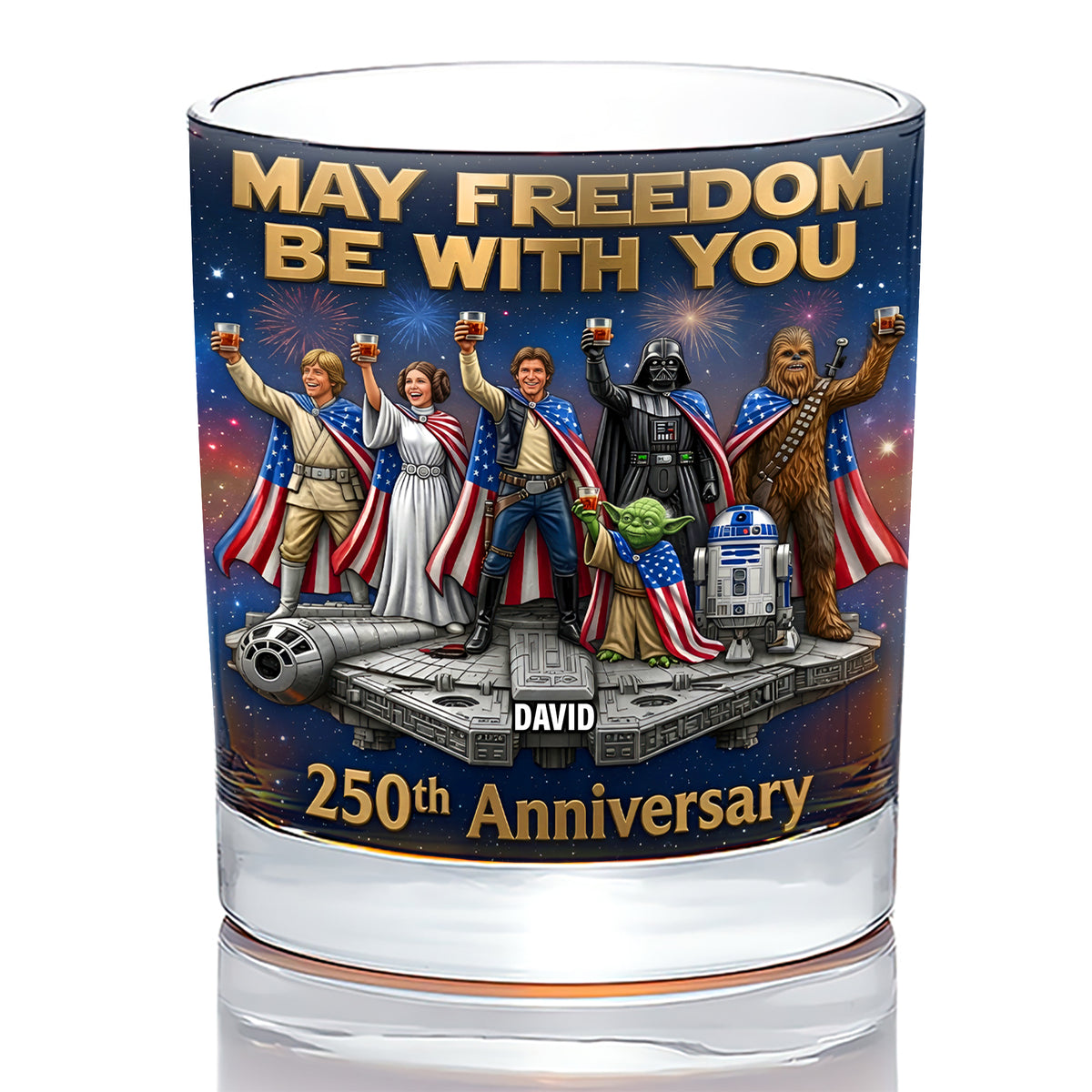 Celebrated America 250th Anniversary Drinking Glass - Personalized Gifts For Patriots 05tyqn040626