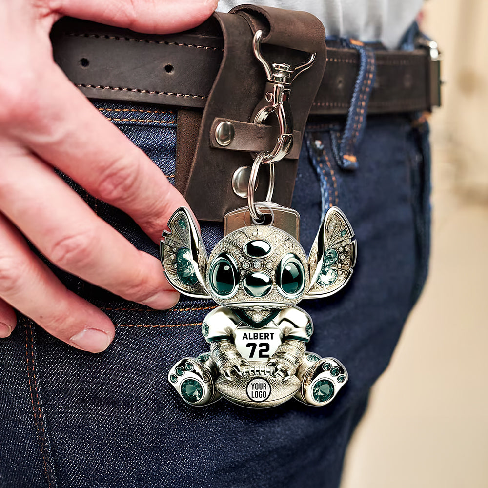 Personalized Gifts For Football Lovers Keychain, Cute Character 05TGQN250325-Homacus