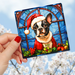 Personalized Christmas Gifts For Dog Lovers Suncatcher Ornament Boston Terrier Dog 05hupu090924-Homacus