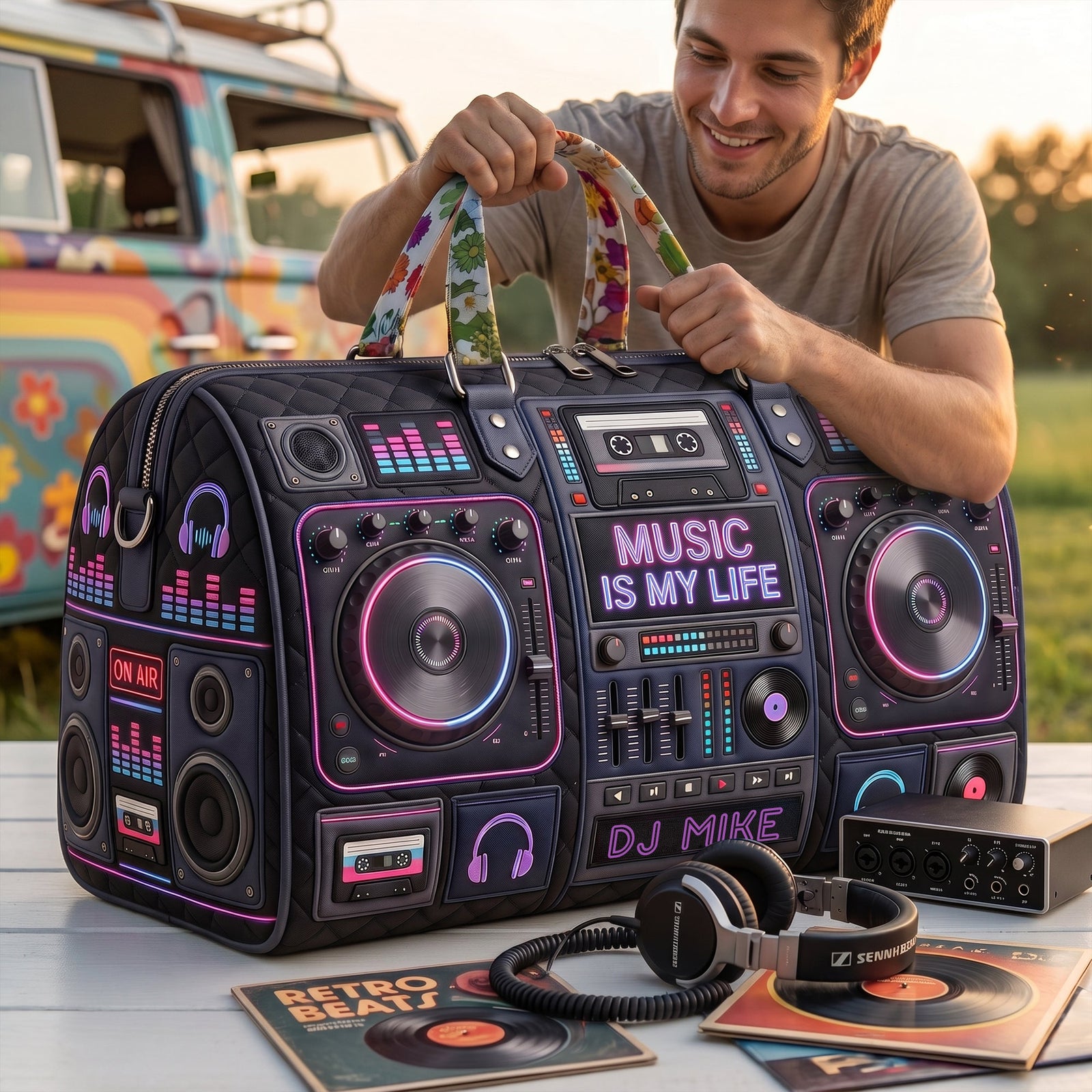 DJ Mixer Quilted Duffle Bag Personalized Gifts For Music Lovers 03palu060726-Homacus