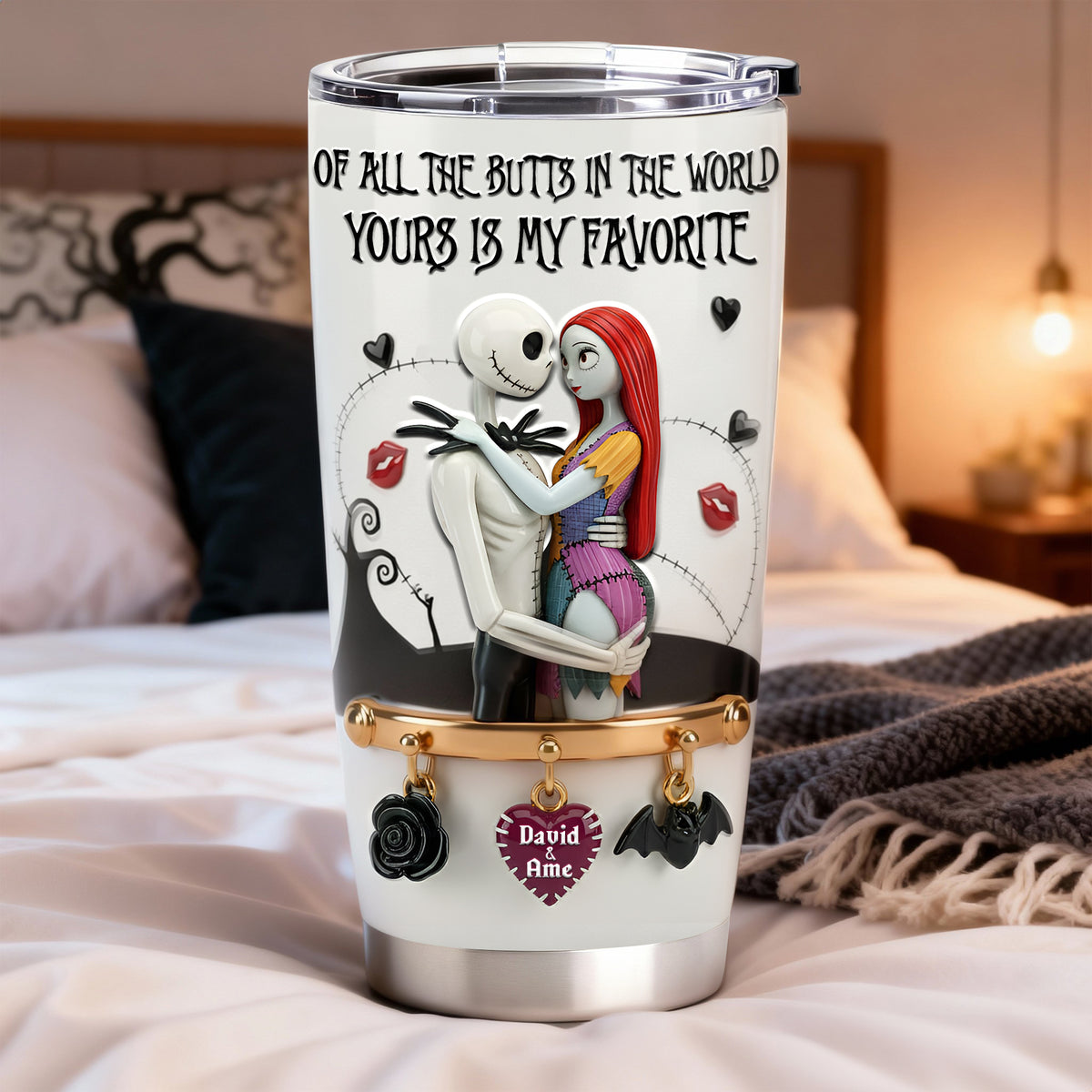 Playful Spooky Couple Tumbler - Personalized Gift For Couples 02NALU070126