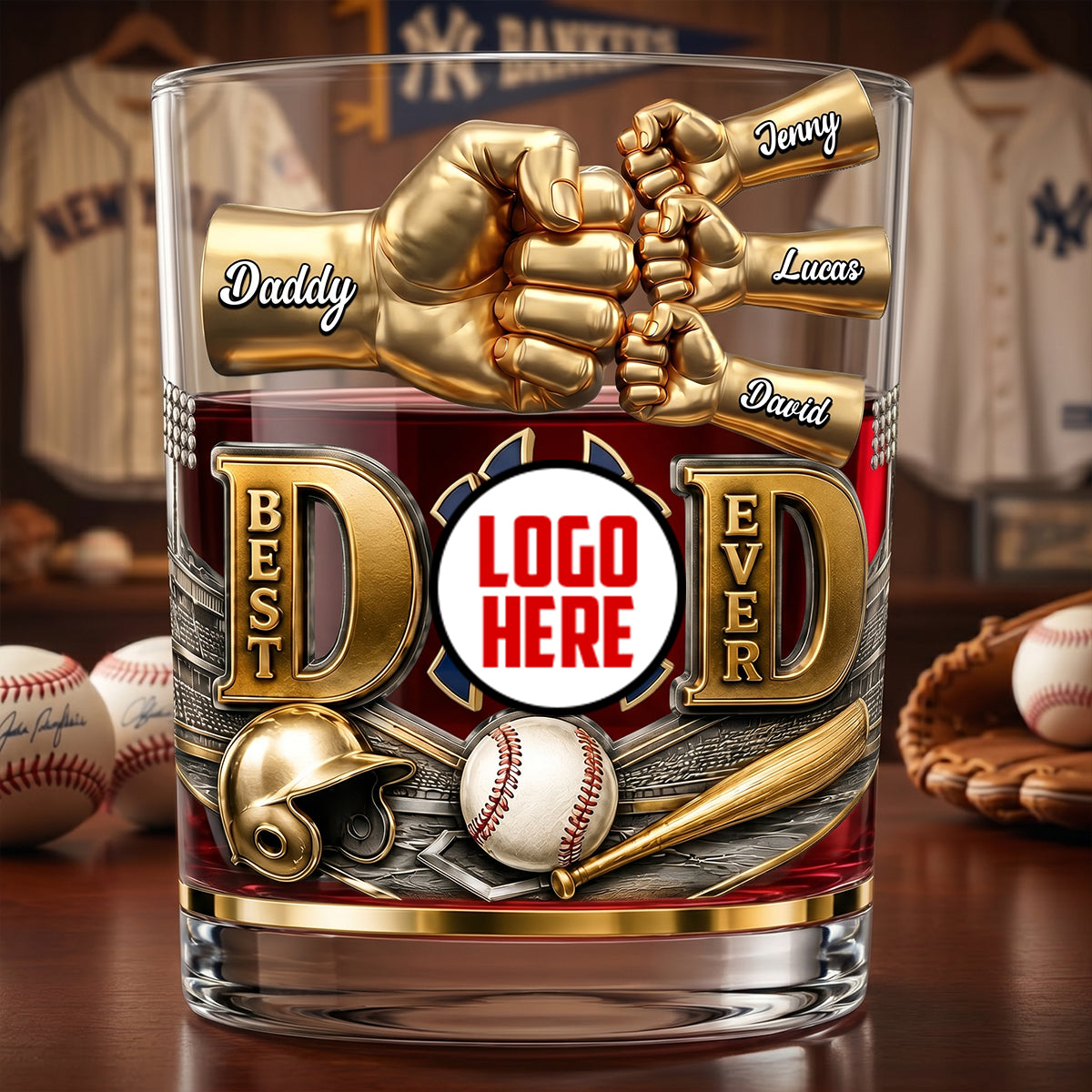 Legendary Baseball Dad Whiskey Glass - Personalized Gifts For Dad 02NATN220526-Homacus