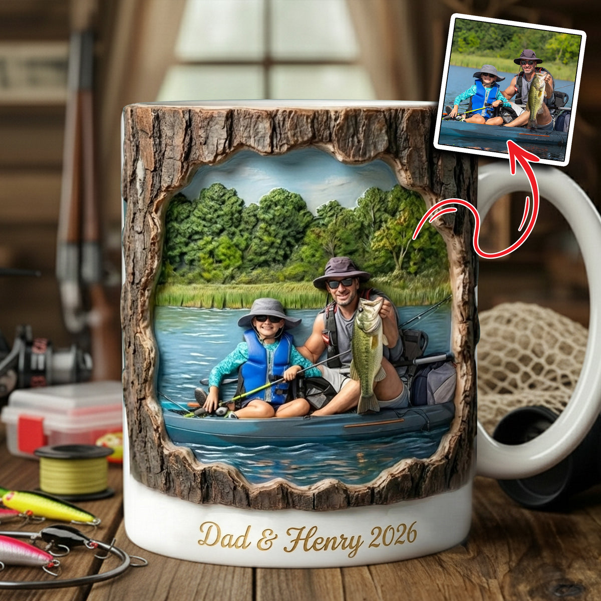 Fishing Coffee Mug Custom Photo Gifts For Fishing Lovers 03HULU311225-Homacus