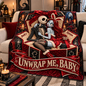 Spooky Naughty Couple Blanket - Personalized Christmas Gifts For Couples 05halu131026-Homacus