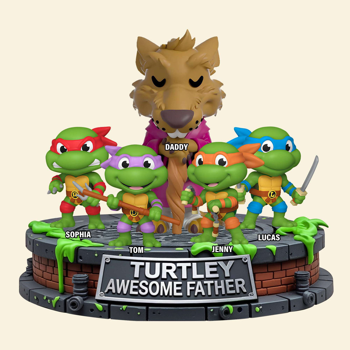 Personalized Gift For Dad Acrylic Plaque- Turtle Awesome Father 01NATN150425-Homacus