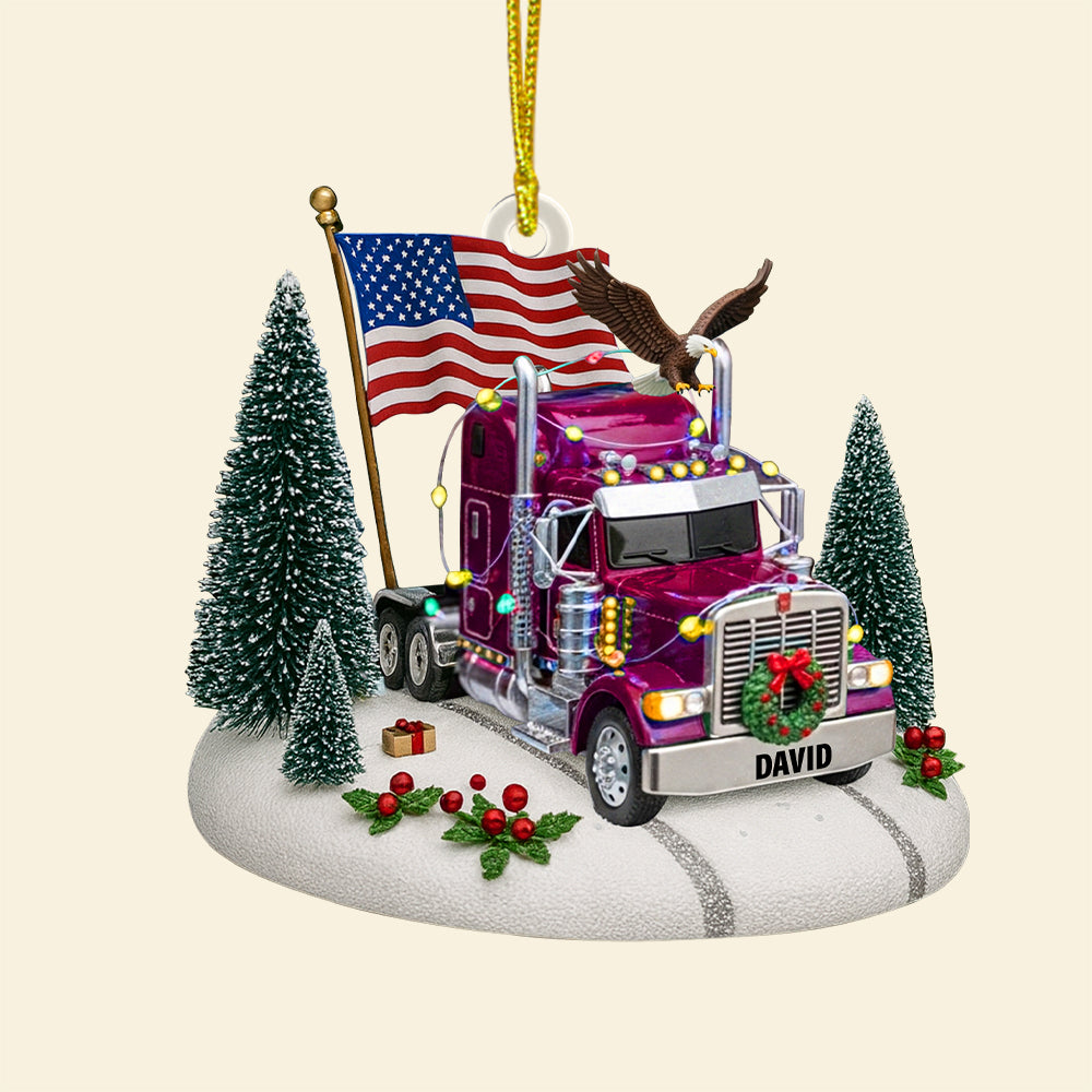 Personalized Gifts For Truck Drivers Christmas Ornament – Custom Semi Truck Decoration 04tgtn110825-Homacus