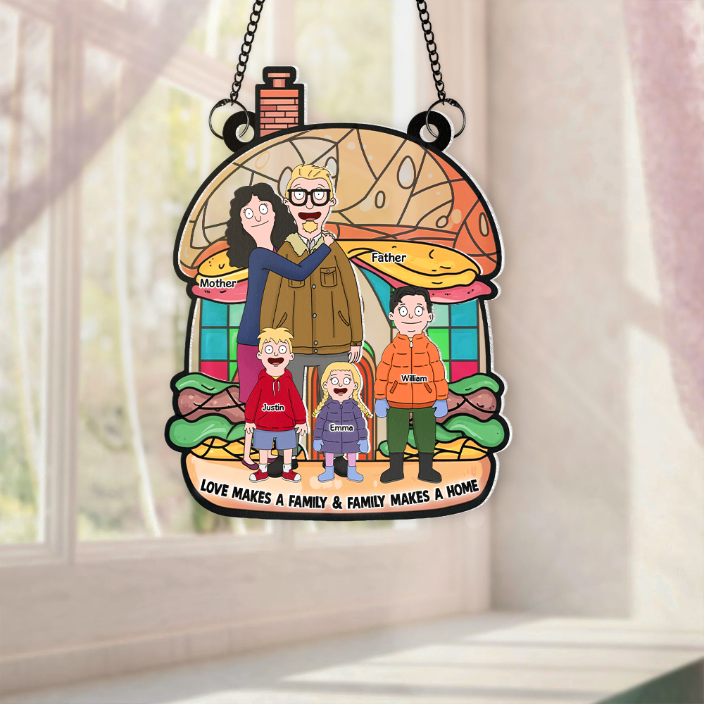 Personalized Gifts For Family Suncatcher Ornament, Love Makes A Family 04tgpu120225hg-Homacus