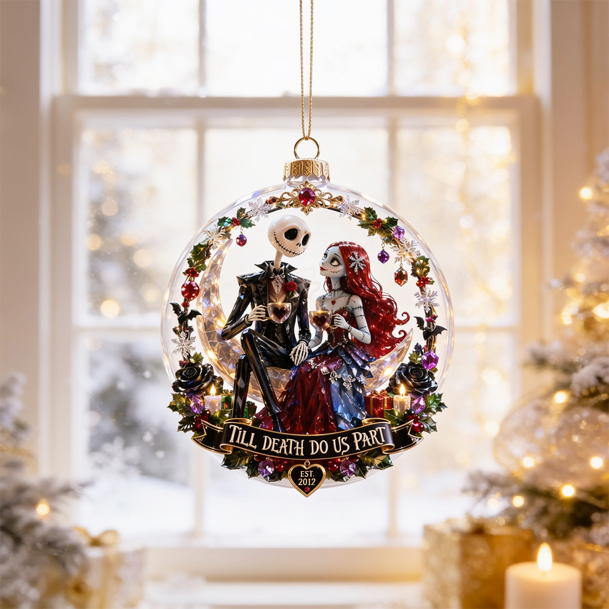 Gothic Love Christmas Ornament Personalized Gifts For Couple 01TYDT250826
