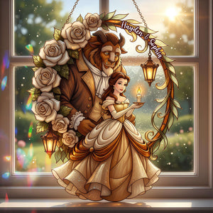 Enchanted Rose Couple Suncatcher - Personalized Gifts For Couples 01PALU031225-Homacus