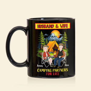 Personalized Gifts For Camping Couple Coffee Mug 03xqmh100225pa Husband And Wife - Camping Partners For Life-Homacus