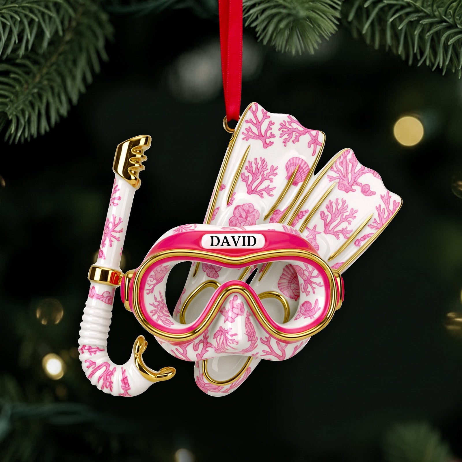 Deep Sea Diver's Toile Christmas Ornament - Personalized Gifts For Scuba Diving Lovers 03PGLU201025-Homacus