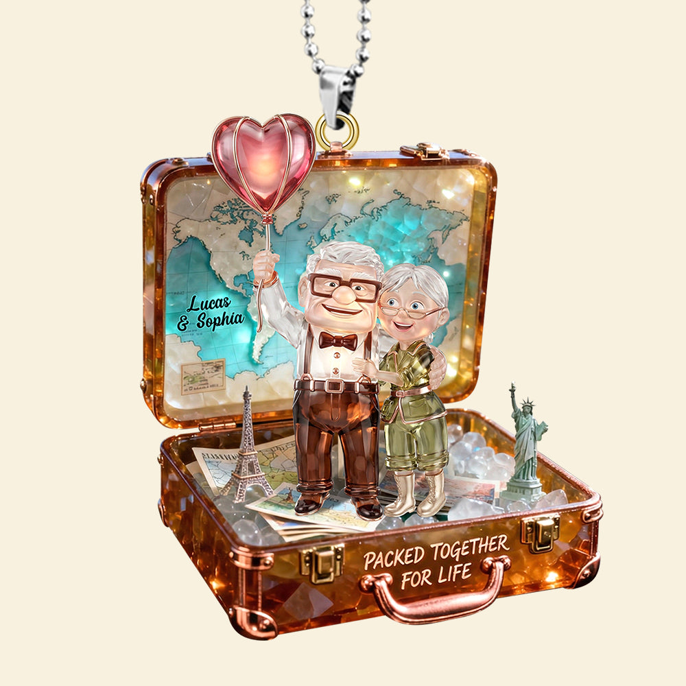 Traveling Couple Car Hanging Ornament, Personalizd Gifts For Adventurous Couple 03qhtn090126-Homacus