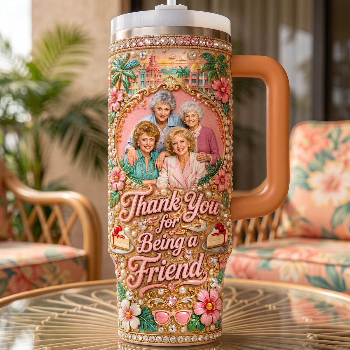 Cheers to Friendship 40oz Tumbler With Handle - Gifts For Friends 04NALU120626