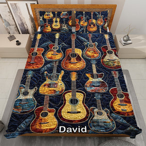 Personalized Gifts For Guitar Lovers Quilt Bedding Set Special Line Acoustic Vibes 10QNQN301224-Homacus