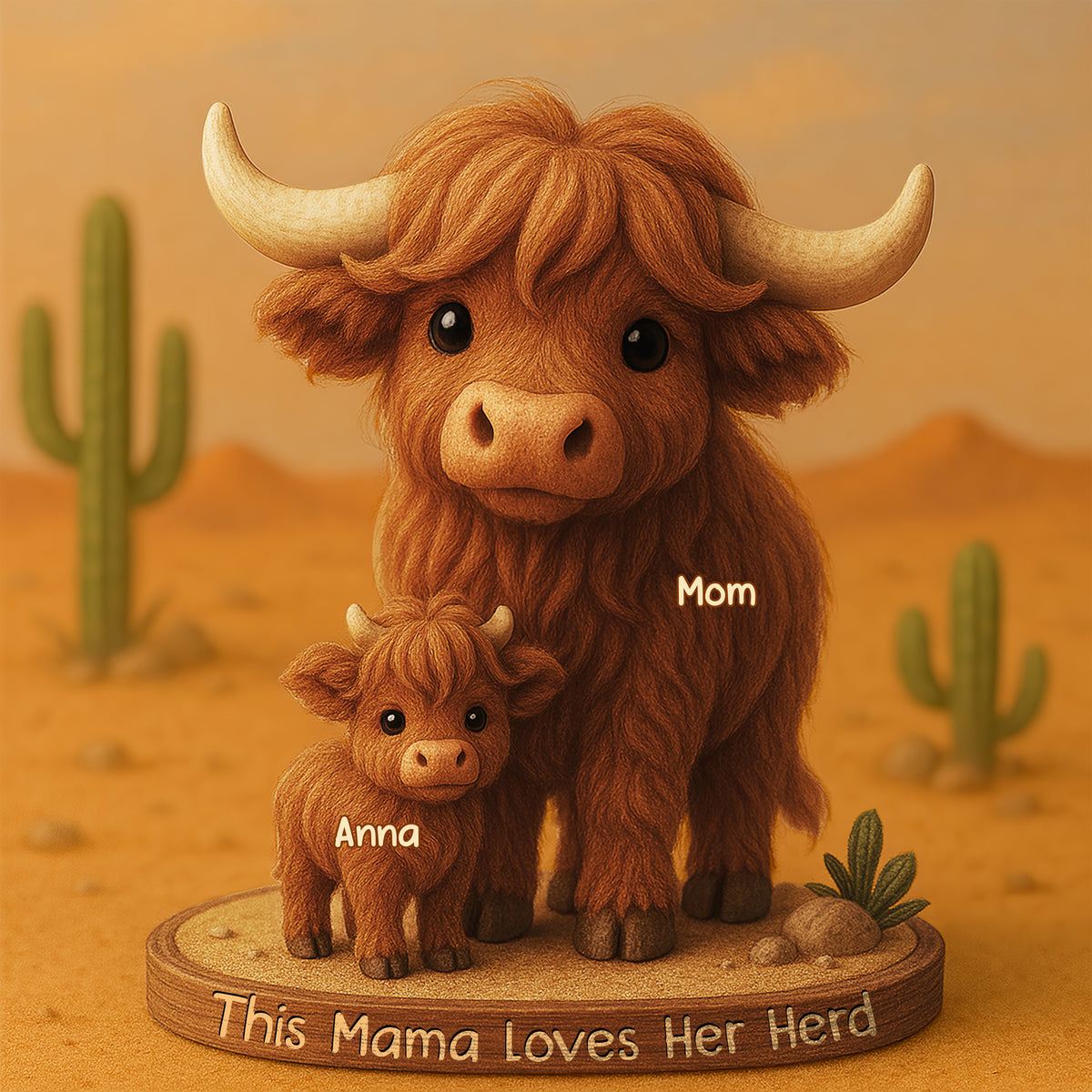 Highland Cow Mama Acrylic Plaque - Personalized Christmas Gifts For Mom 03XQDT150425-Homacus