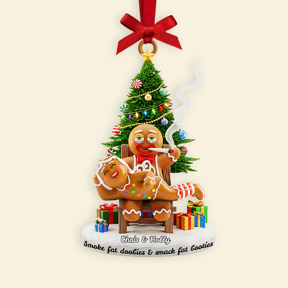 Smoking Gingerbreads Personalized Funny Gifts For Couple Christmas Ornament 04tota170925-Homacus