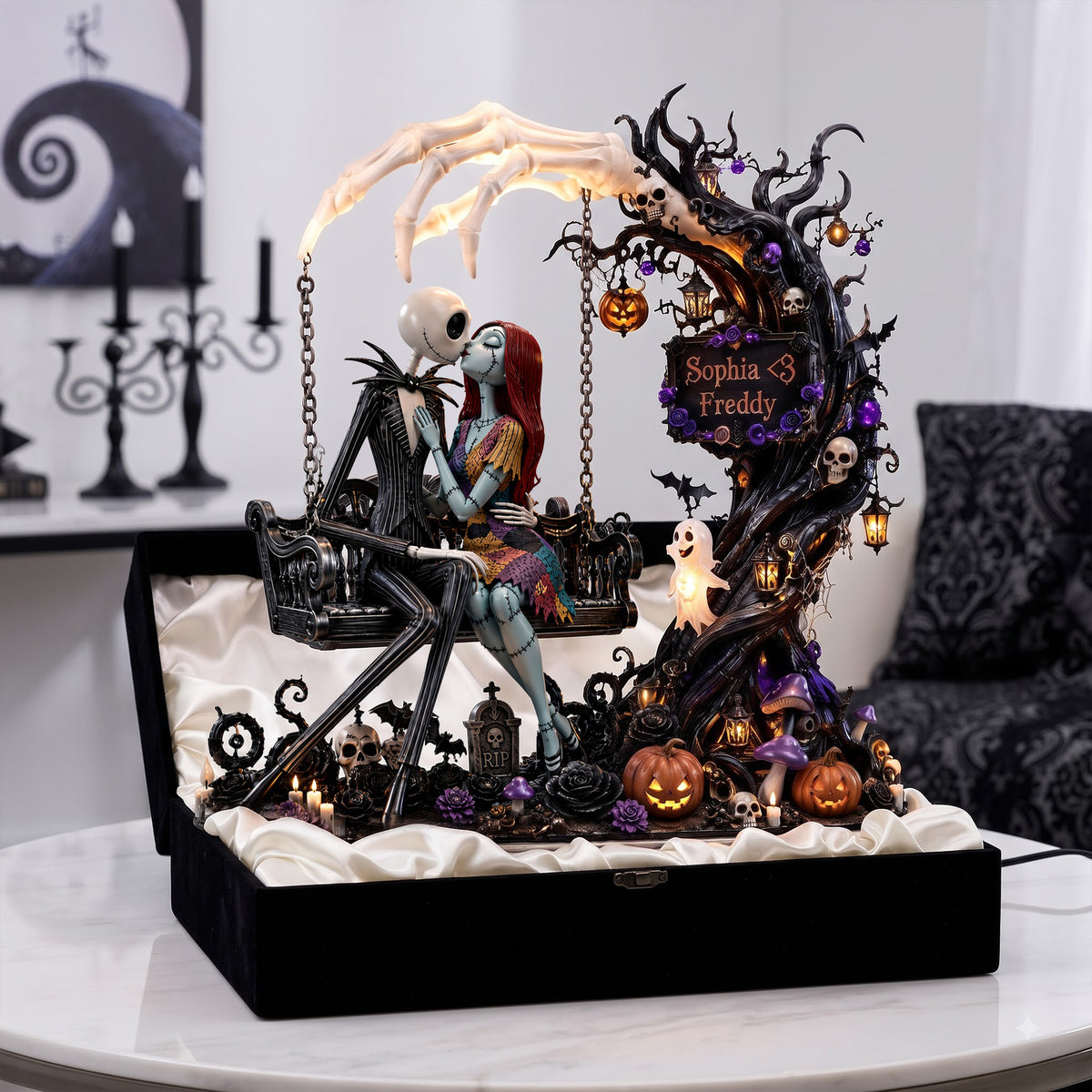 Spooky Swing Couple Acrylic Light Box - Personalized Halloween Gifts For Couple 04palu310826-Homacus