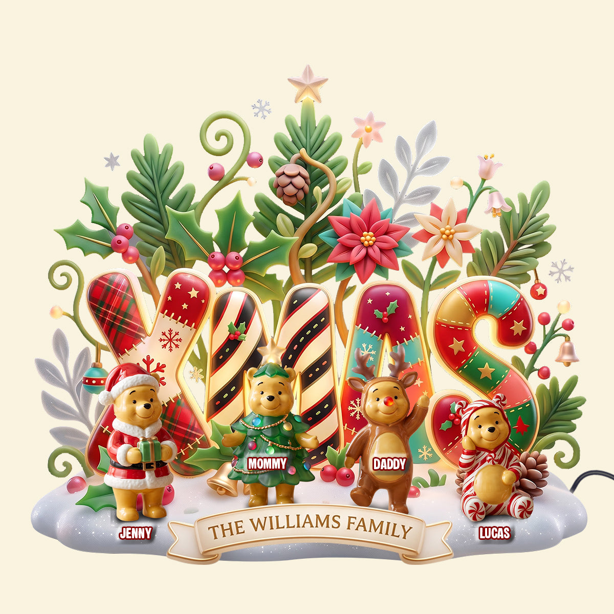 Lovely Xmas Family Light Box - Personalized Christmas Gifts For Family 05patn200826
