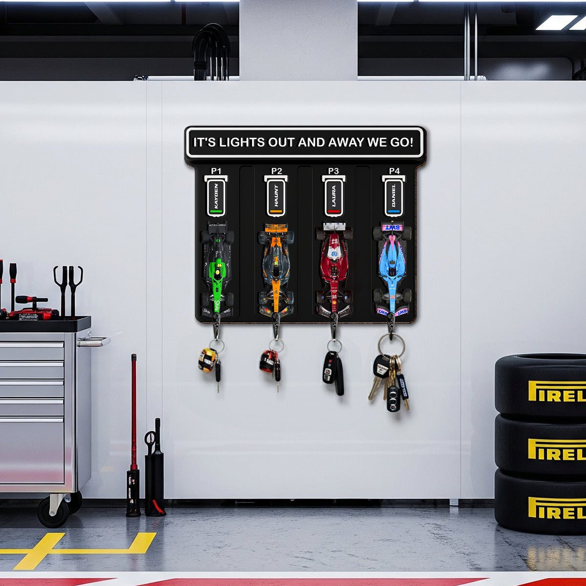 Pit Stop Racing Car Key Hanger - Personalized Gifts For Car Lovers 03HYLU100925-Homacus