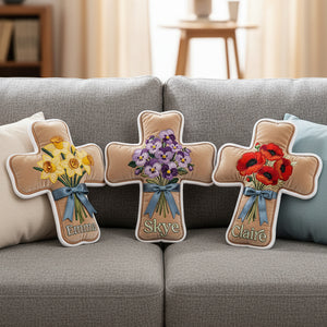 Birth Flower Christian Custom Shaped Pillow - Personalized Gifts For Christian 01nata251225-Homacus