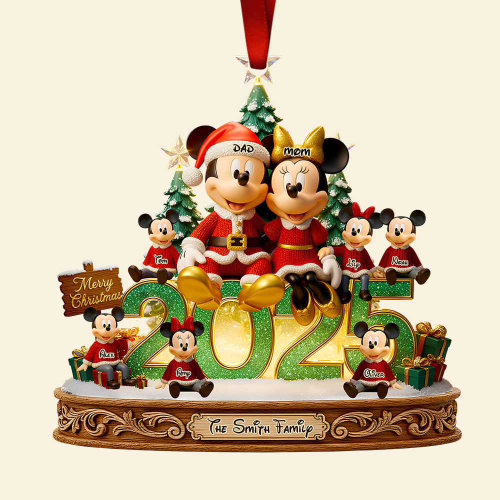 Merry Family Glow Christmas Ornament Personalized Gifts For Family 01PADT111025-Homacus