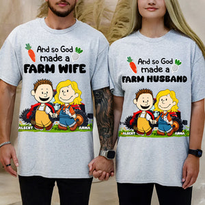 Personalized Gifts For Farmer Couples Shirt Couple With Tractor 05XQLU110125HG-Homacus