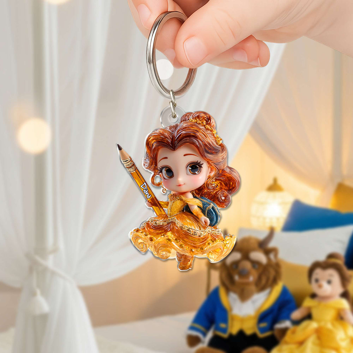 Lovely Princess Acrylic Keychain - Personalized Back To School Gifts For Kid 04TGLU260625-Homacus