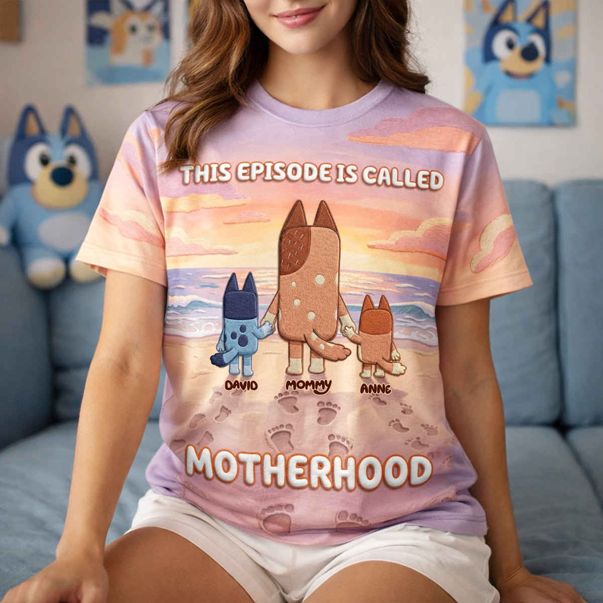 Cute Puppy Mom And Kids Shirt - Personalized Gifts For Mother's Day Shirt 02NALU040426-Homacus