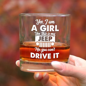 Personalized Gifts For Offroad Car-loving Girl Round Whiskey Glass 01huhu150125 This Is My Car You Can't Drive It-Homacus