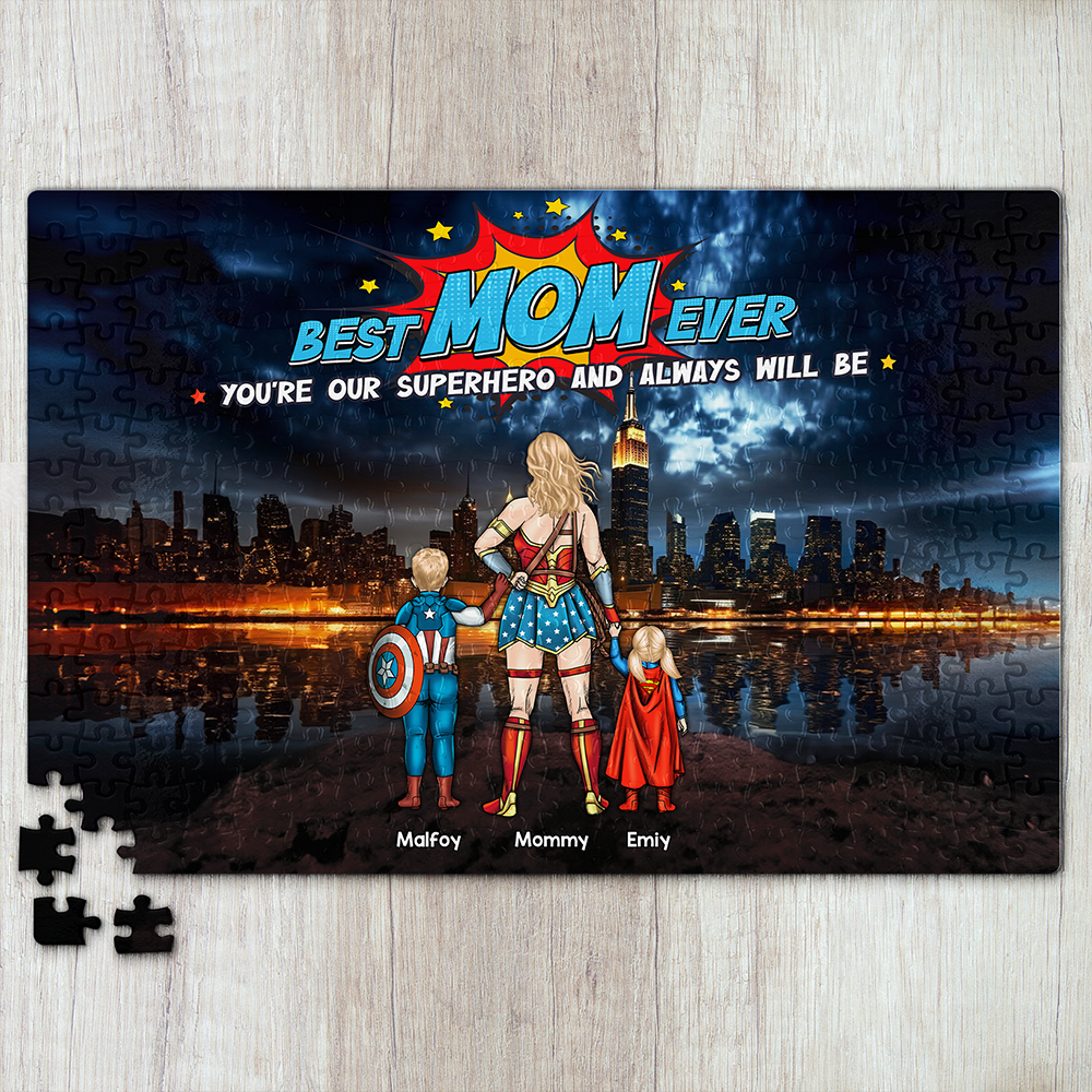 Personalized Gifts For Mom Jigsaw Puzzle Mother's Day Super Mom 01ACHU050425PA-Homacus