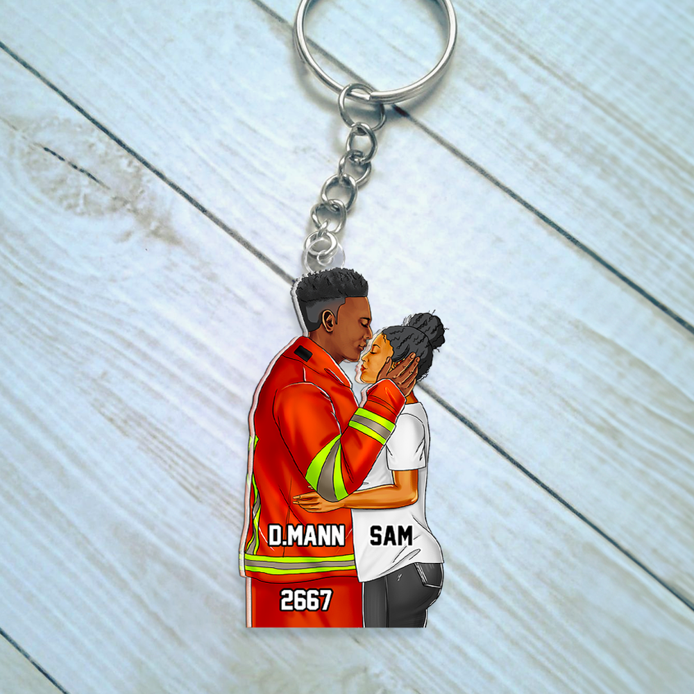 Personalized Gifts For Firefighter Couple Keychain 022QHHU110125TM-Homacus
