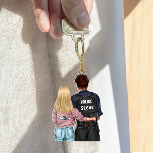 Personalized Gifts For Police Couple Keychain 03QHHU220125TM-Homacus