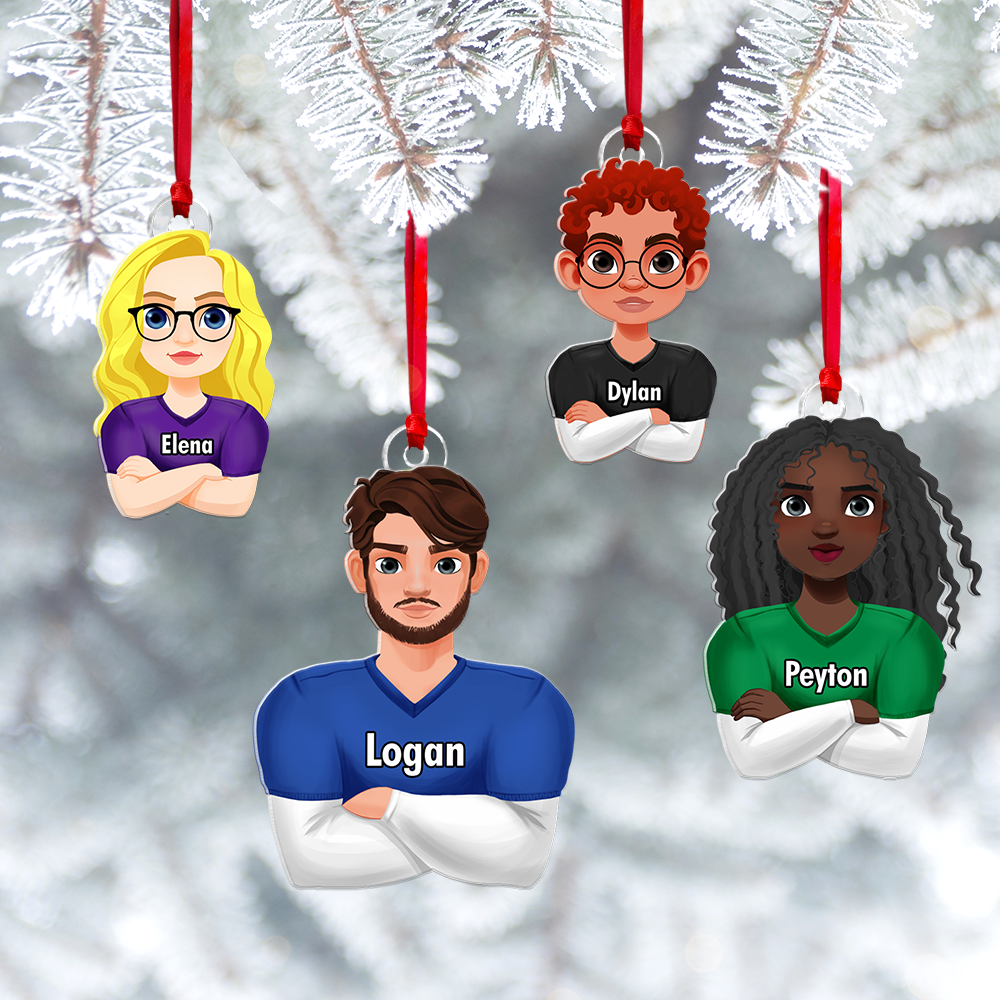 Personalized Gift For Couple Love Football Acrylic Ornament 021QHHU291124HG-Homacus