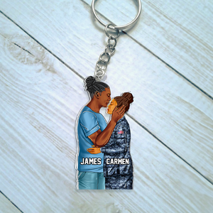 Personalized Gifts For Veteran Couple Keychain 021QHHU110125TM-Homacus