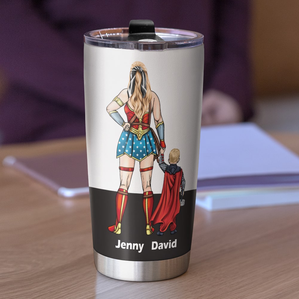 Super Mom Tumbler Cup - Personalized Mother's Day Gifts For Mom-Homacus