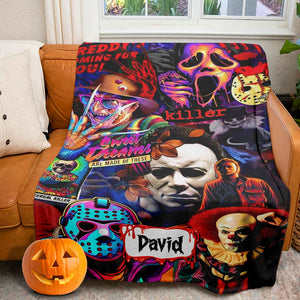 Personalized Gifts For Horror Fans Blanket 02hutn310824 Halloween Horror Movie Characters-Homacus