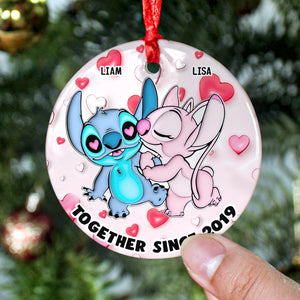 Sweet Cartoon Couple, Personalized 03NAPU261023 Ornament, Gift For Christmas-Homacus