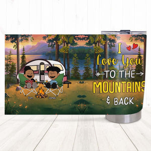 Personalized Gifts For Camping Couple Tumbler, Happy Campers Couple 01qhtn150125pa I Love You To The Mountains And Back-Homacus