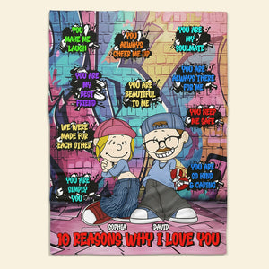 Personalized Gifts For Couple Blanket 01totn301224hg 10 Reasons Why I Love You-Homacus