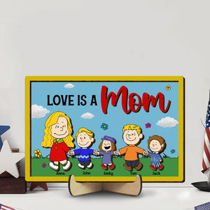 Personalized Gifts For Mom Wood Sign Love Is A Mom 06natn210224da-Homacus
