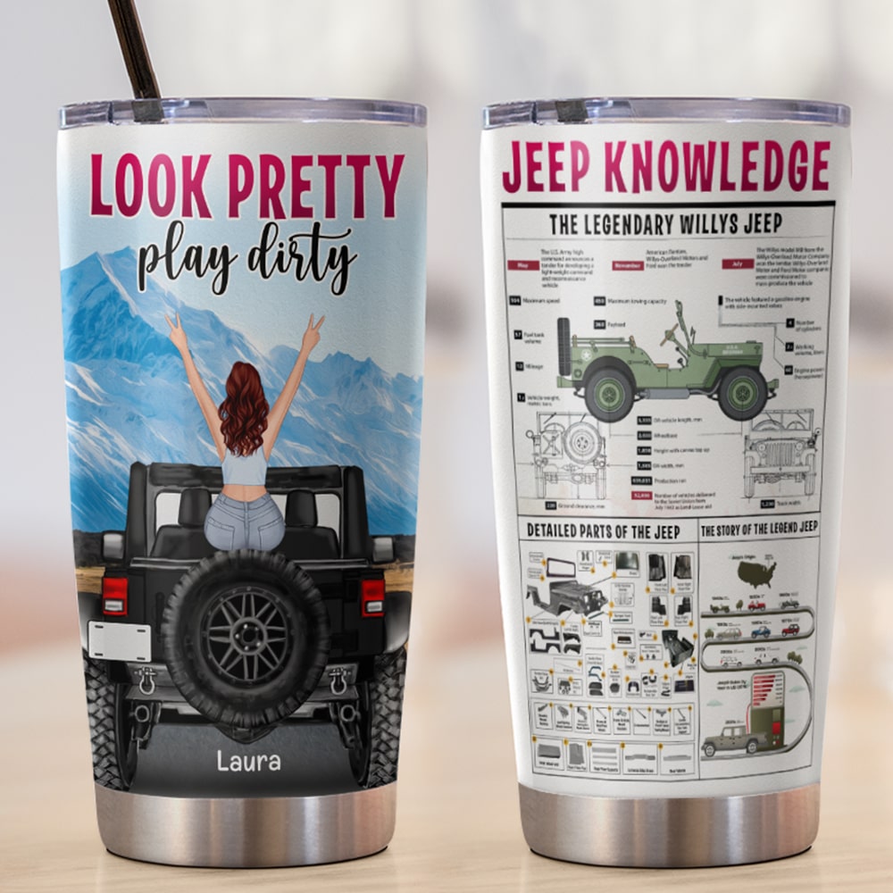 Personalized Gifts For Her Tumbler Look Pretty Play Dirty-Homacus