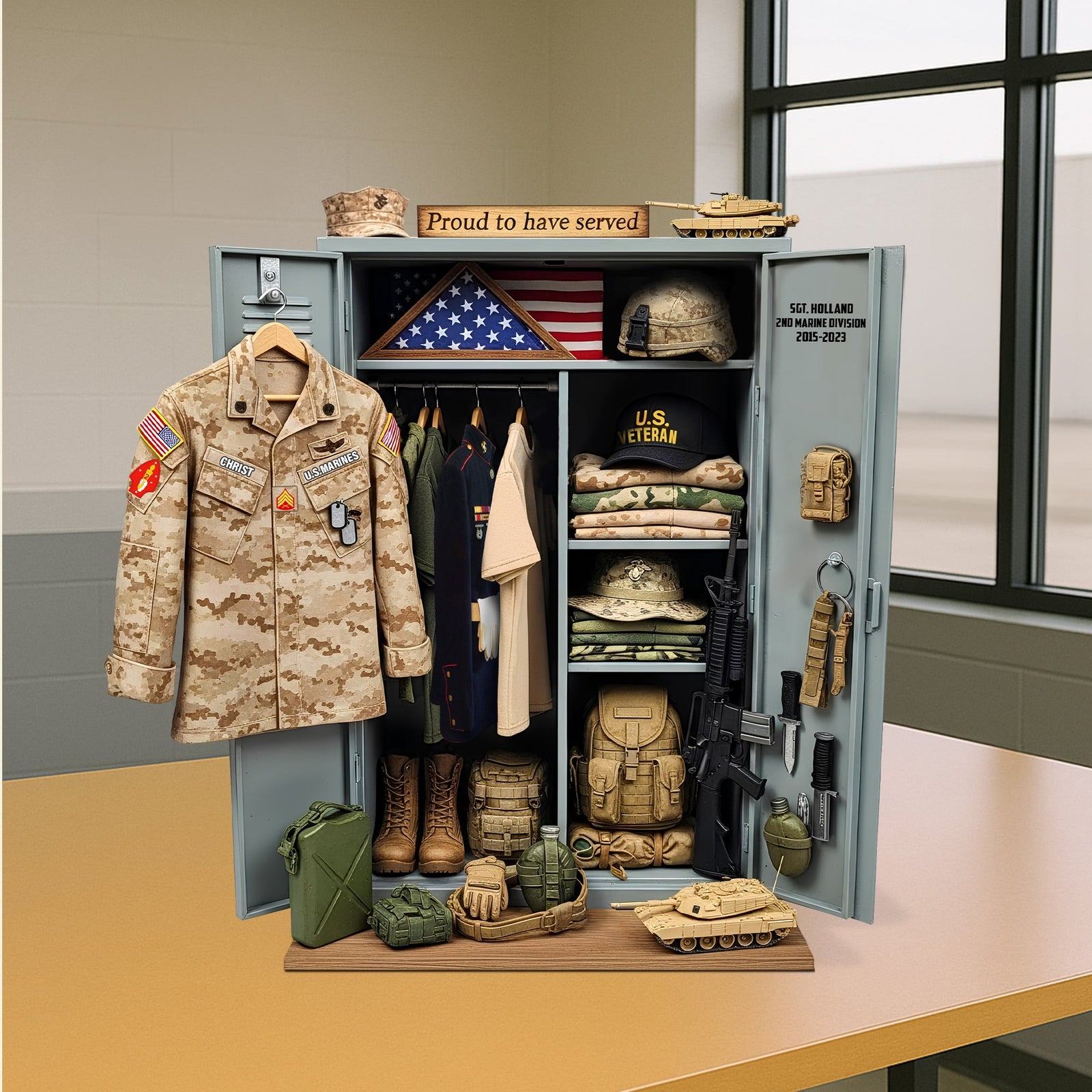 Christmas Military Locker Plaque – Personalized Gifts For Veterans 01qhtn090625-Homacus