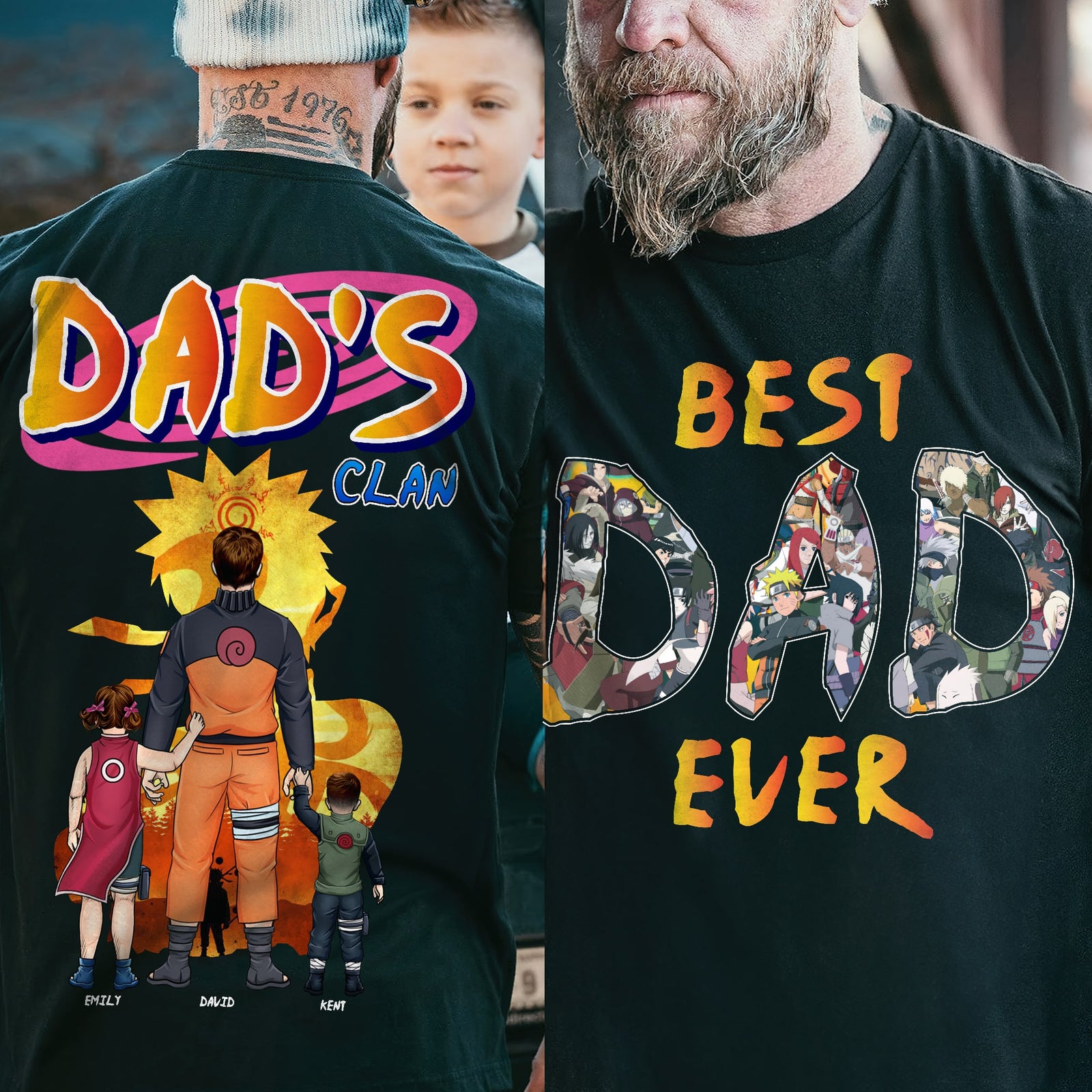 Father And Kids Edition - Personalized Holiday Shirt For Dad 021qhqn020524pa-Homacus
