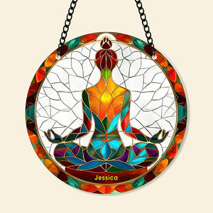 Personalized Gifts For Christmas Suncatcher Ornament 57ACQN240824 Yoga Symbol-Homacus