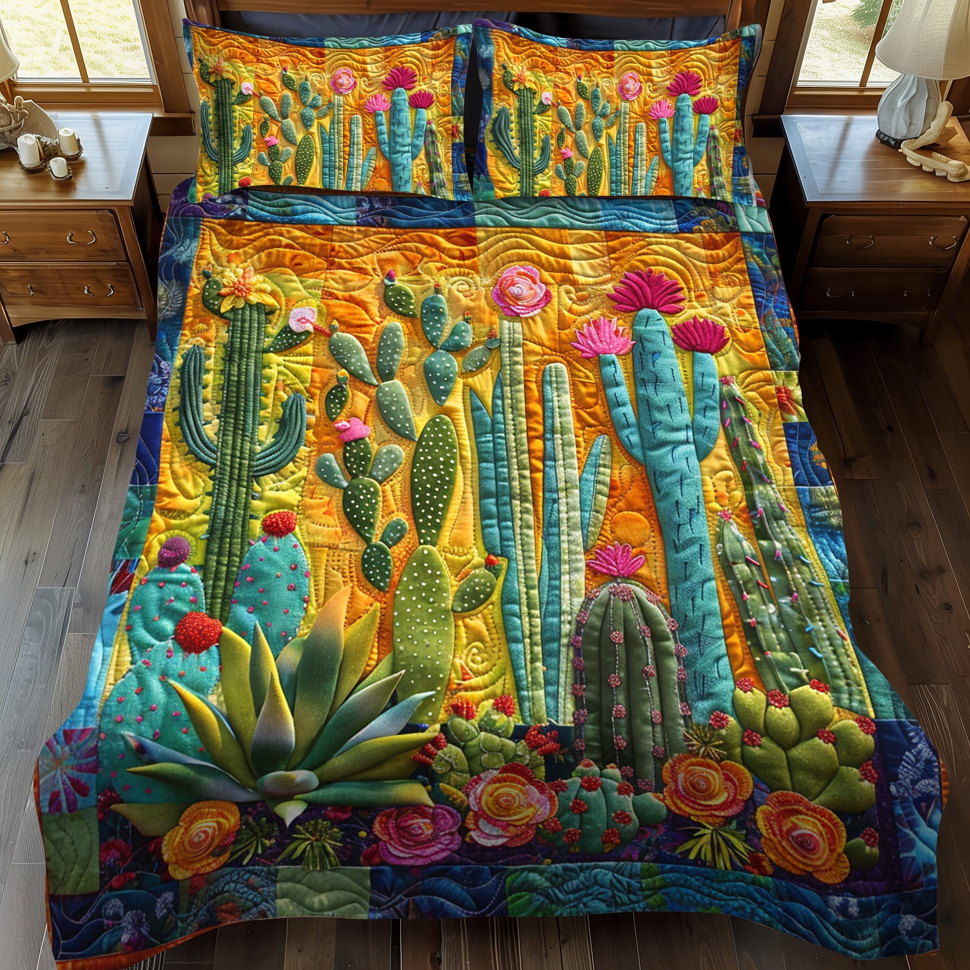 Gifts For Cactus Lovers Quilt Bed Set Exquisite Desert-Homacus